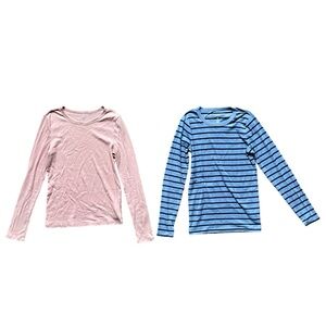 GAP Long Sleeve Shirts Two Tees Crewneck Pullover Casual Soft Fabric Warm EUC M